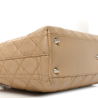 Christian Dior Lambskin Cannage Large Lady Dior Shopper Tote Beige 9 of 13