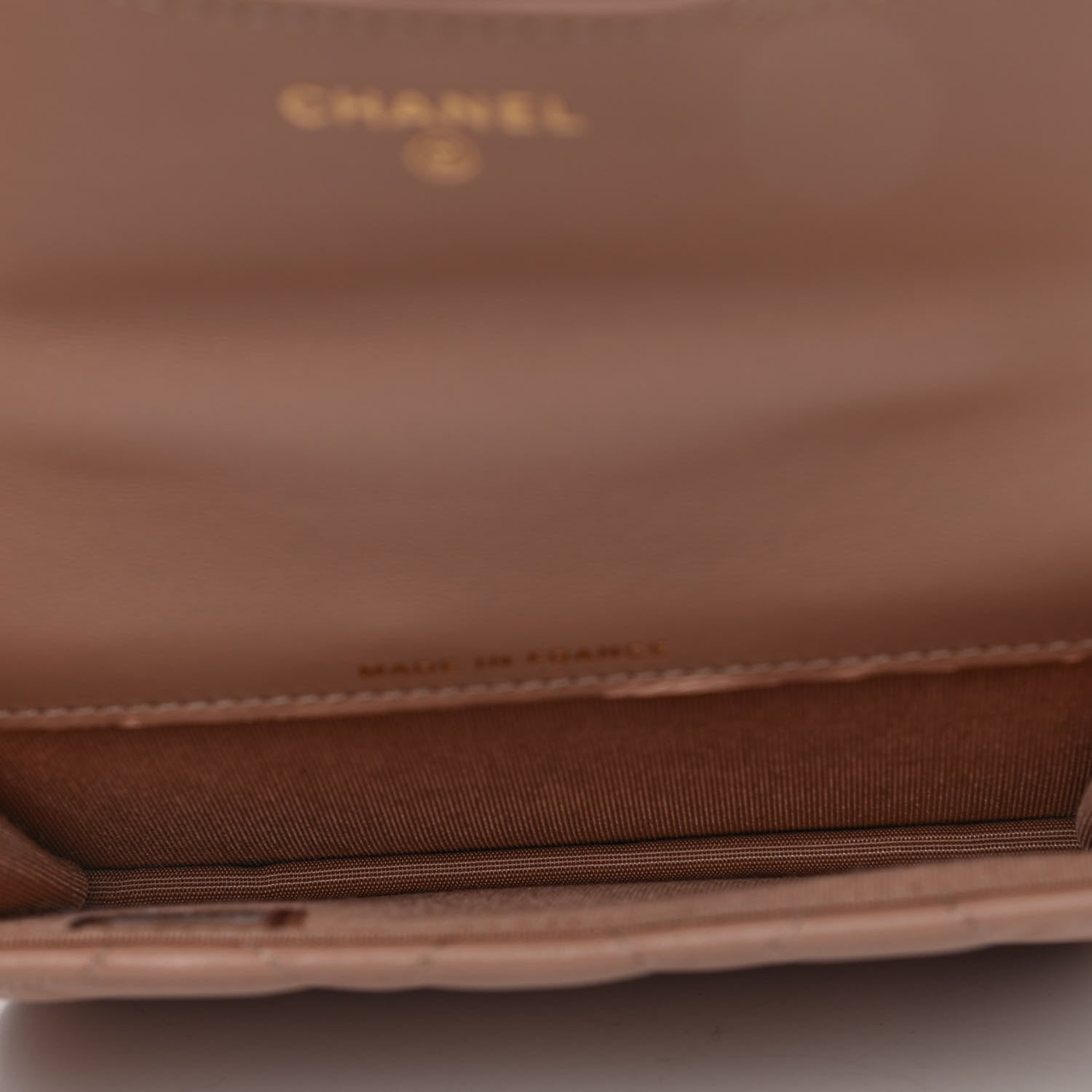 Chanel Lambskin Quilted Top Handle Flap Coin Purse With Chain Beige 4 of 4
