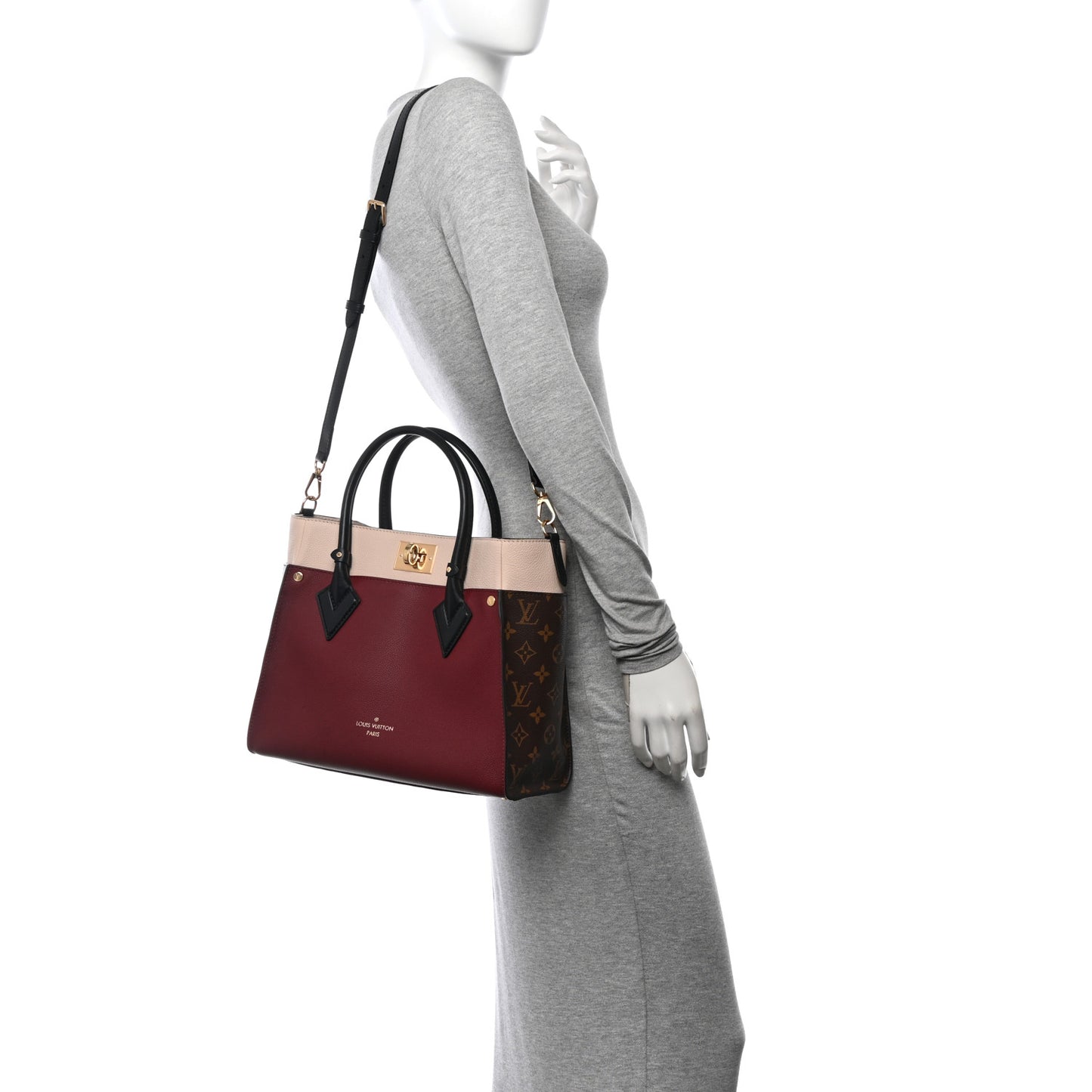 Calfskin Monogram On My Side MM Burgundy
