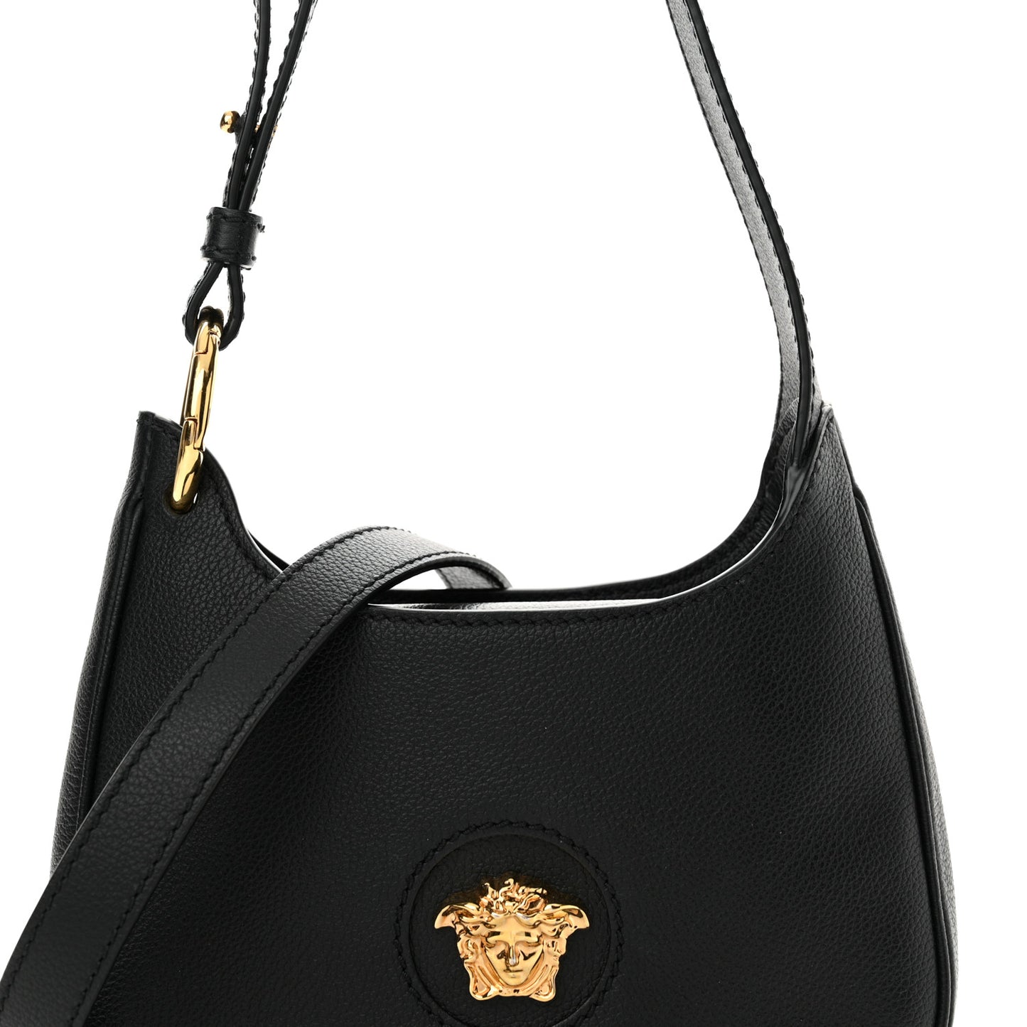 Calfskin La Medusa Small Hobo Crossbody Black