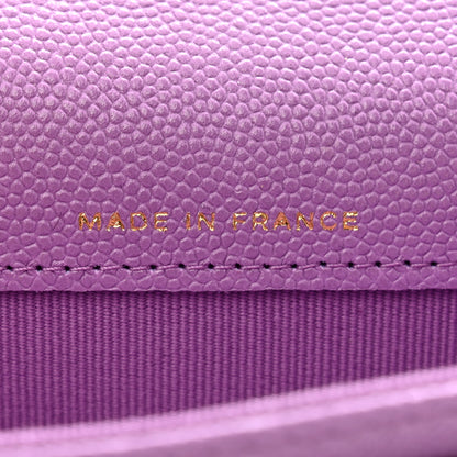 Chanel Caviar Quilted Flap Card Holder Wallet Purple 7 of 9