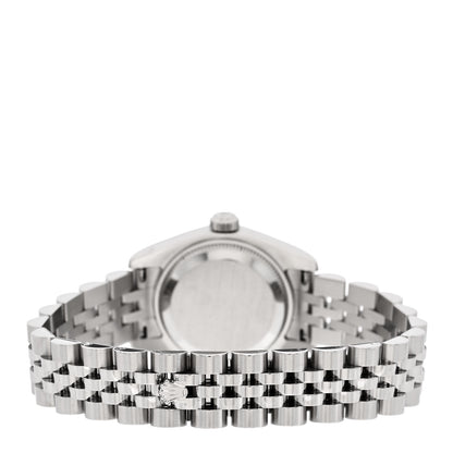 Rolex Stainless Steel 18K White Gold Diamond 31mm Oyster Perpetual Datejust Watch Black 3 of 5