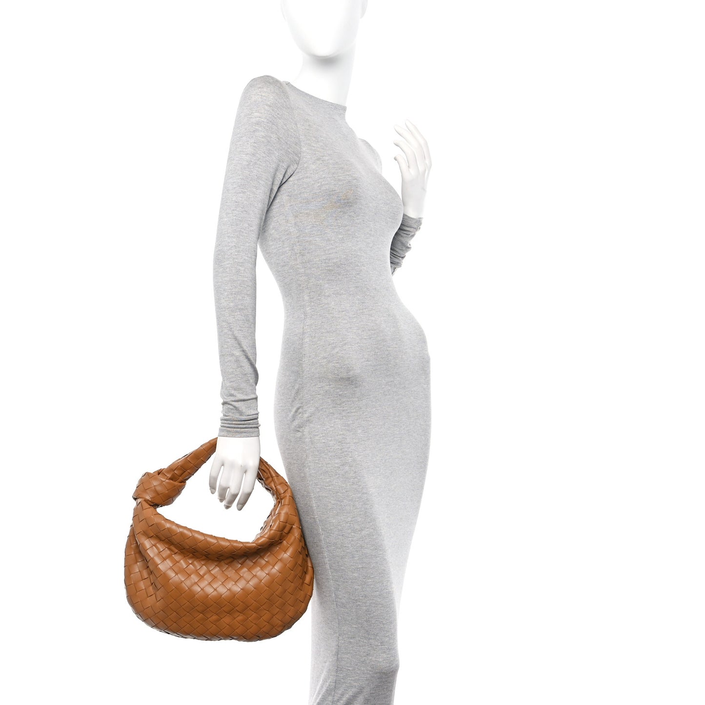 Nappa Intrecciato Teen Jodie Hobo Caramel