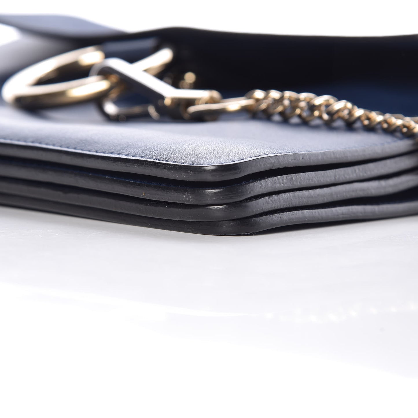Suede Calfskin Medium Faye Shoulder Bag Silver Blue