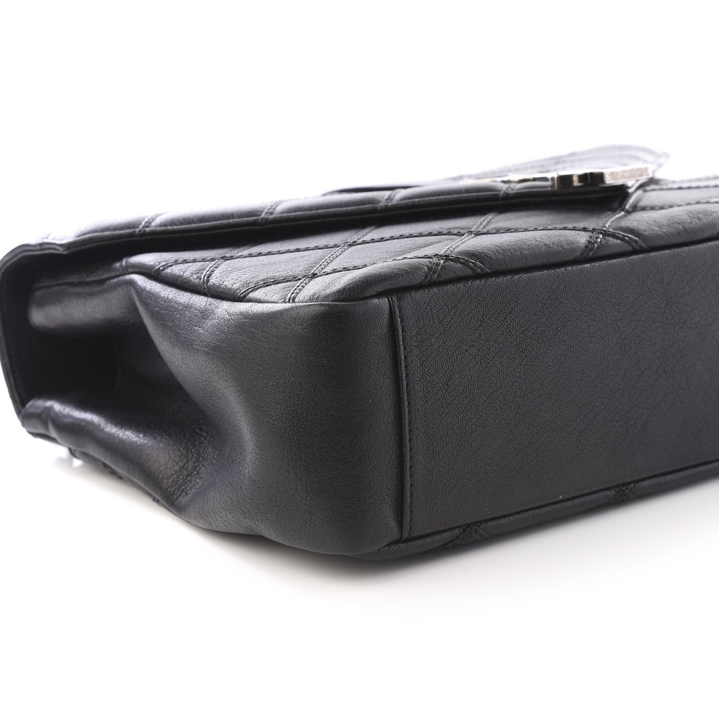 Calfskin Matelasse Diamond Quilted Monogram Large College Bag Black