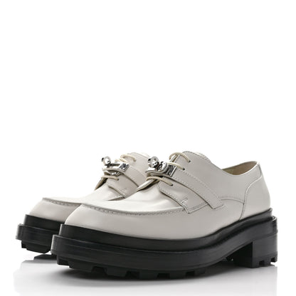 Hermes Glossed Calfskin First Derby 38 Beige Glaise 3 of 9