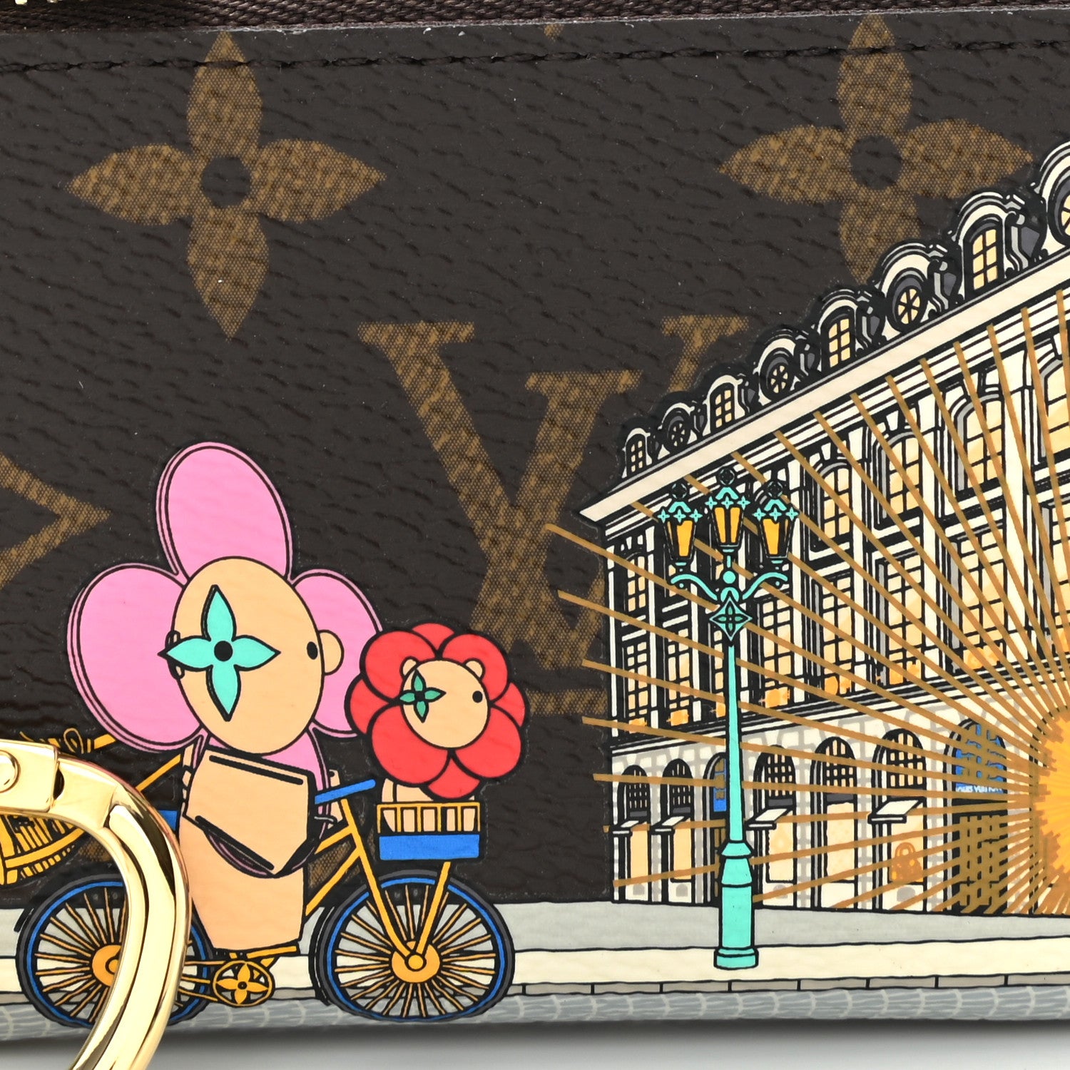 Louis Vuitton Monogram 2022 Christmas Animation Paris Key Pouch Pink 7 of 9