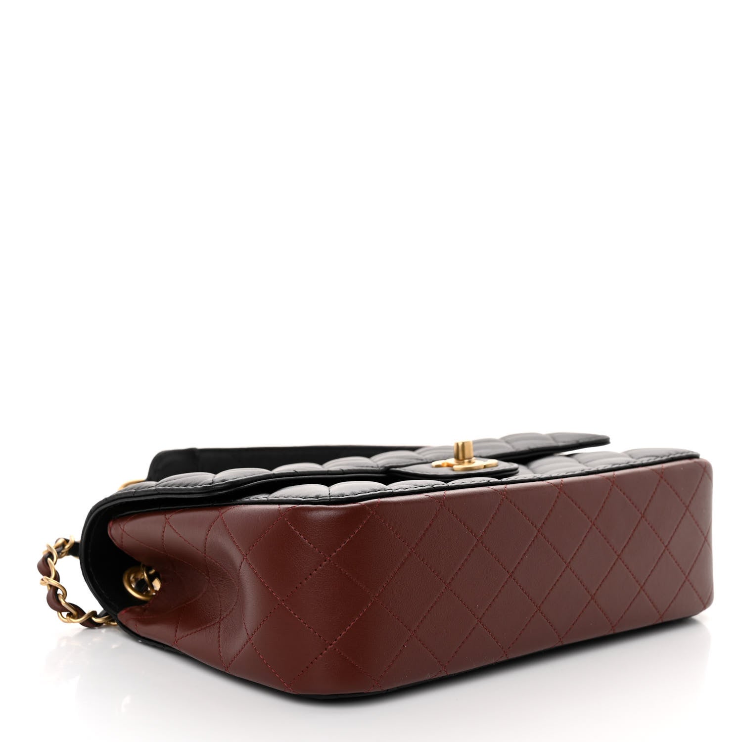 Chanel Calfskin Quilted Strap Into Flap Bag Black Brown 4 of 11