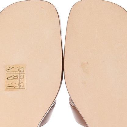 Hermes Box Calfskin Oran Sandals 36.5 Gold 10 of 12