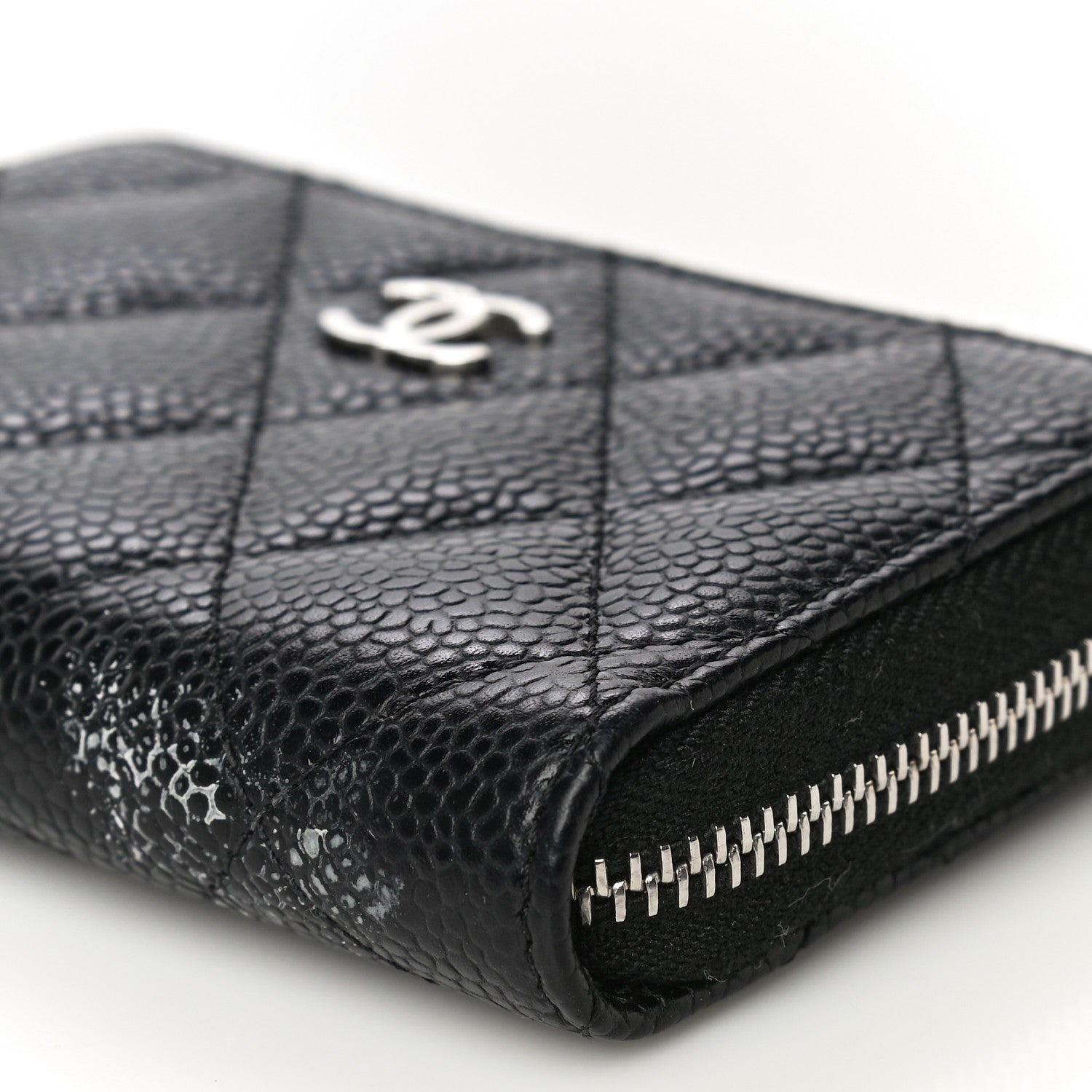 Chanel Caviar Quilted Zip Coin Purse Black 10 of 14