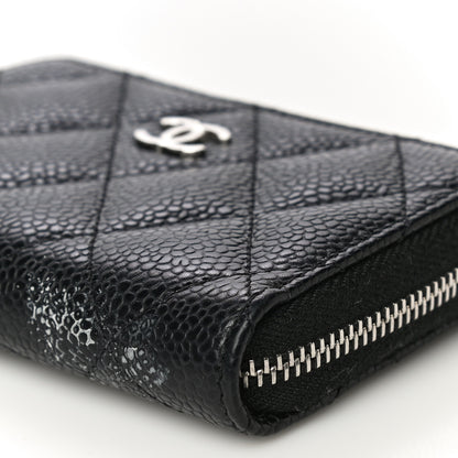 Chanel Caviar Quilted Zip Coin Purse Black 10 of 14