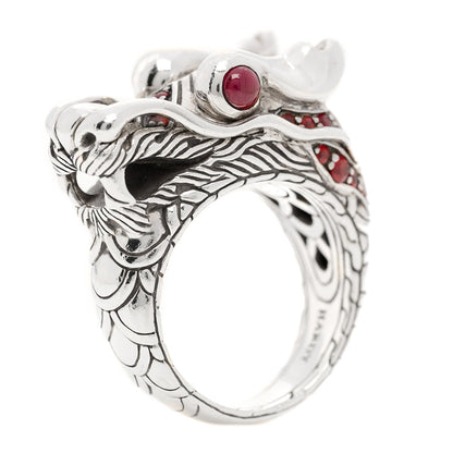 John Hardy Sterling Silver Ruby Naga Dragon Ring 54 7 1 of 7