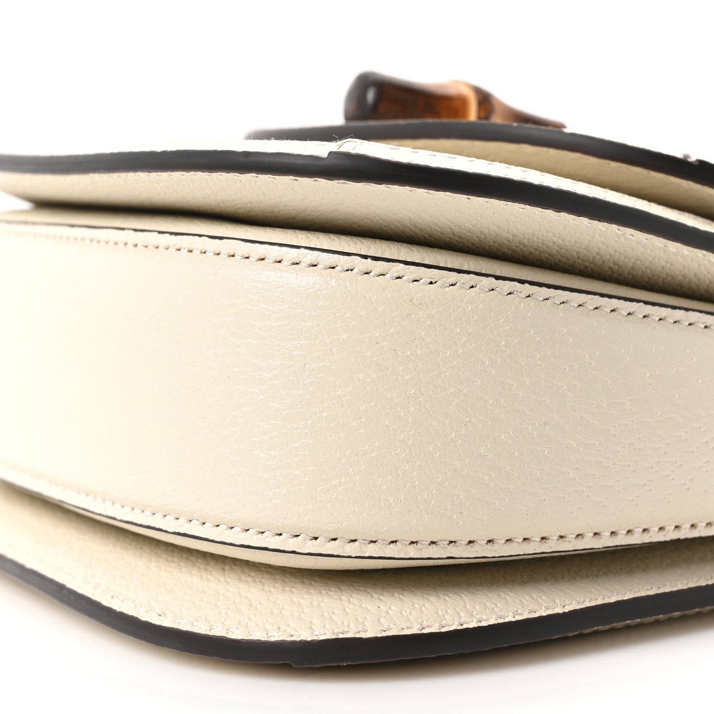 Monogram Jumbo GG Textured Dollar Calfskin Web Mini Bamboo 1947 Top Handle Bag Off White