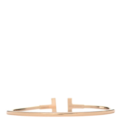 Tiffany 18K Rose Gold Diamond T Wire Bracelet 3 of 4