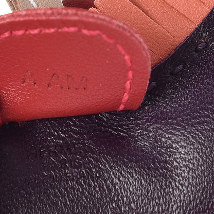 Hermes Milo Lambskin Grigri Rodeo Horse Bag Charm PM Raisin Flamingo Rouge Vif Argile 3 of 4
