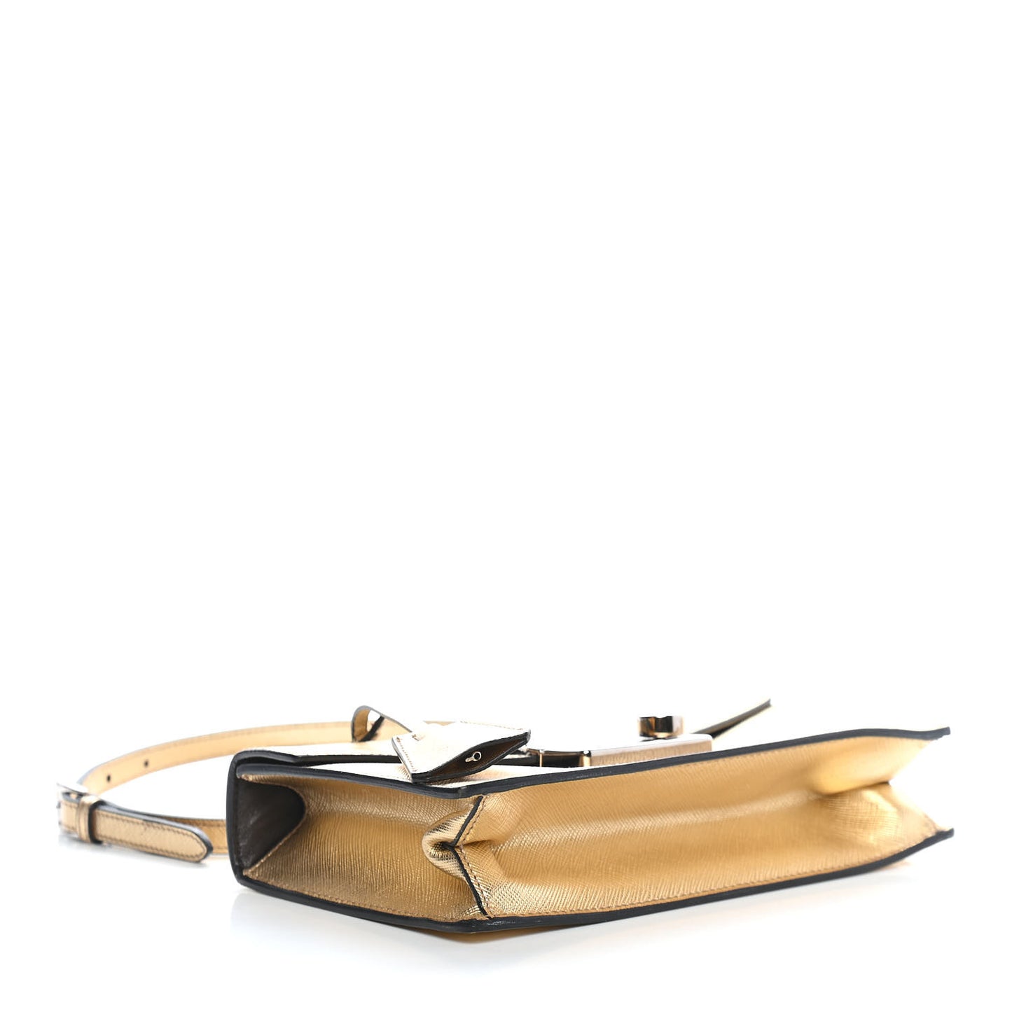 Saffiano Lux Sound Shoulder Bag Platino