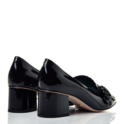 Gucci Vernice GG Marmont Fringe 50mm Loafer Pumps 39 Black 4 of 9