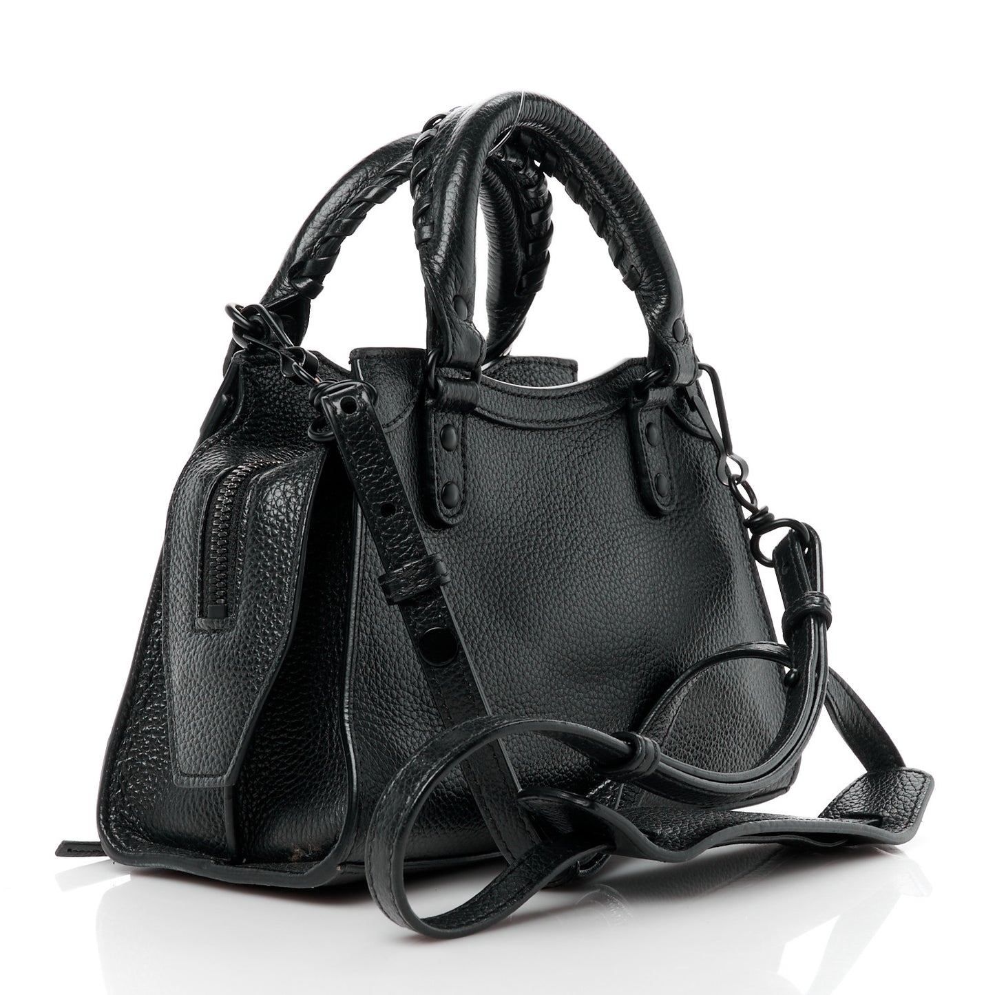 Grained Calfskin Neo Classic Black Hardware Mini City Black