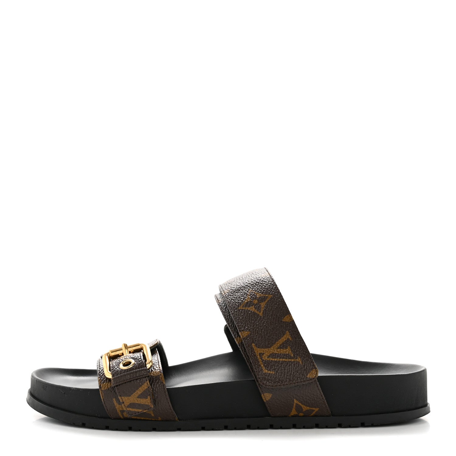 Louis Vuitton Monogram Bom Dia Mule Sandals 39 Black 1 of 10