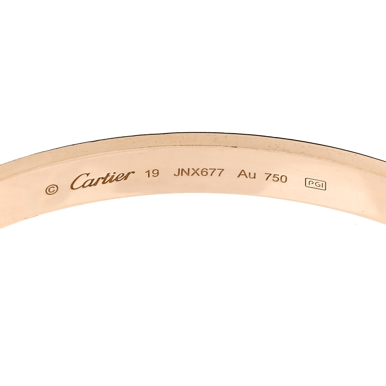 Cartier 18K Yellow Gold LOVE Cuff Bracelet 19 3 of 4