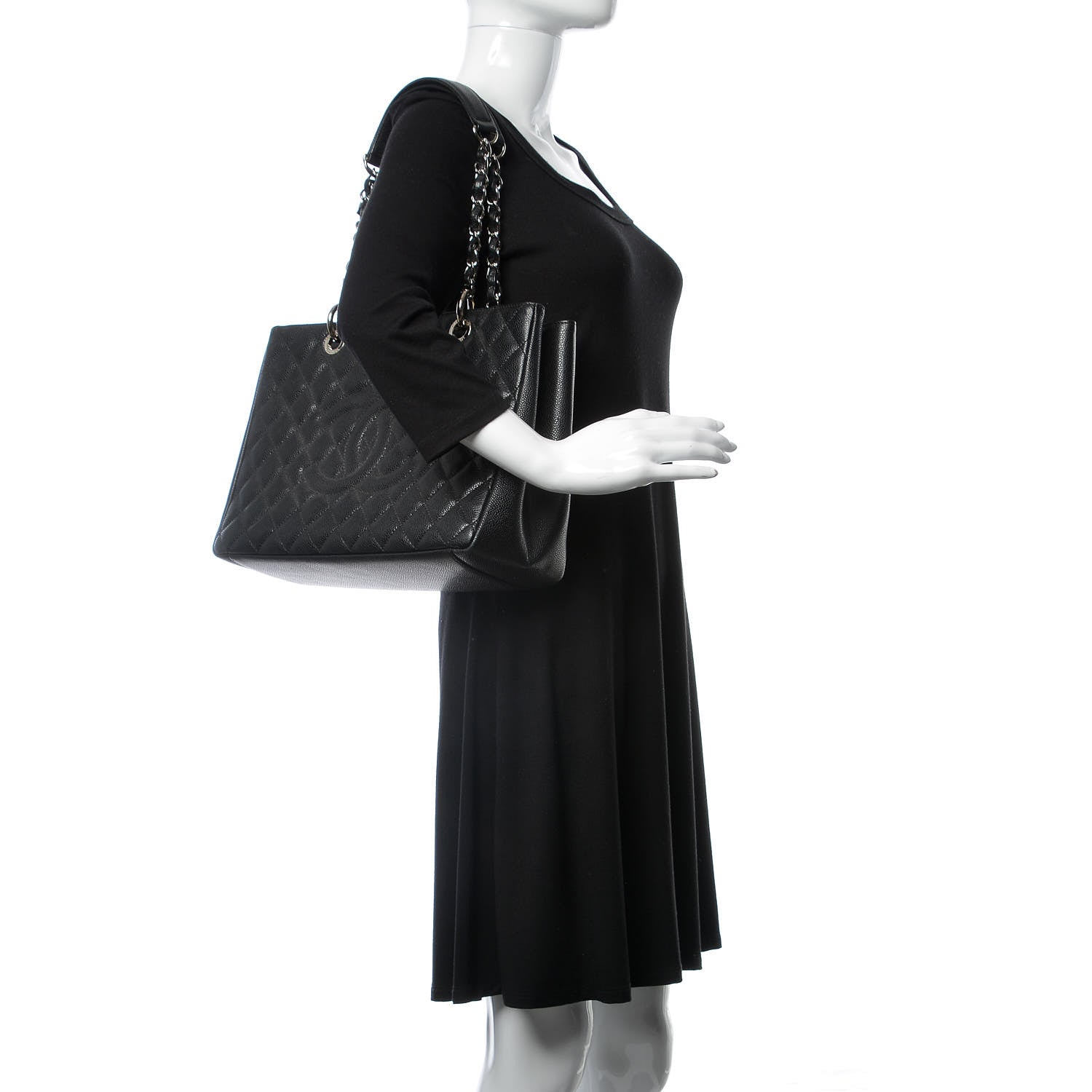 Chanel Caviar Quilted Grand Shopping Tote GST Black 2 of 12