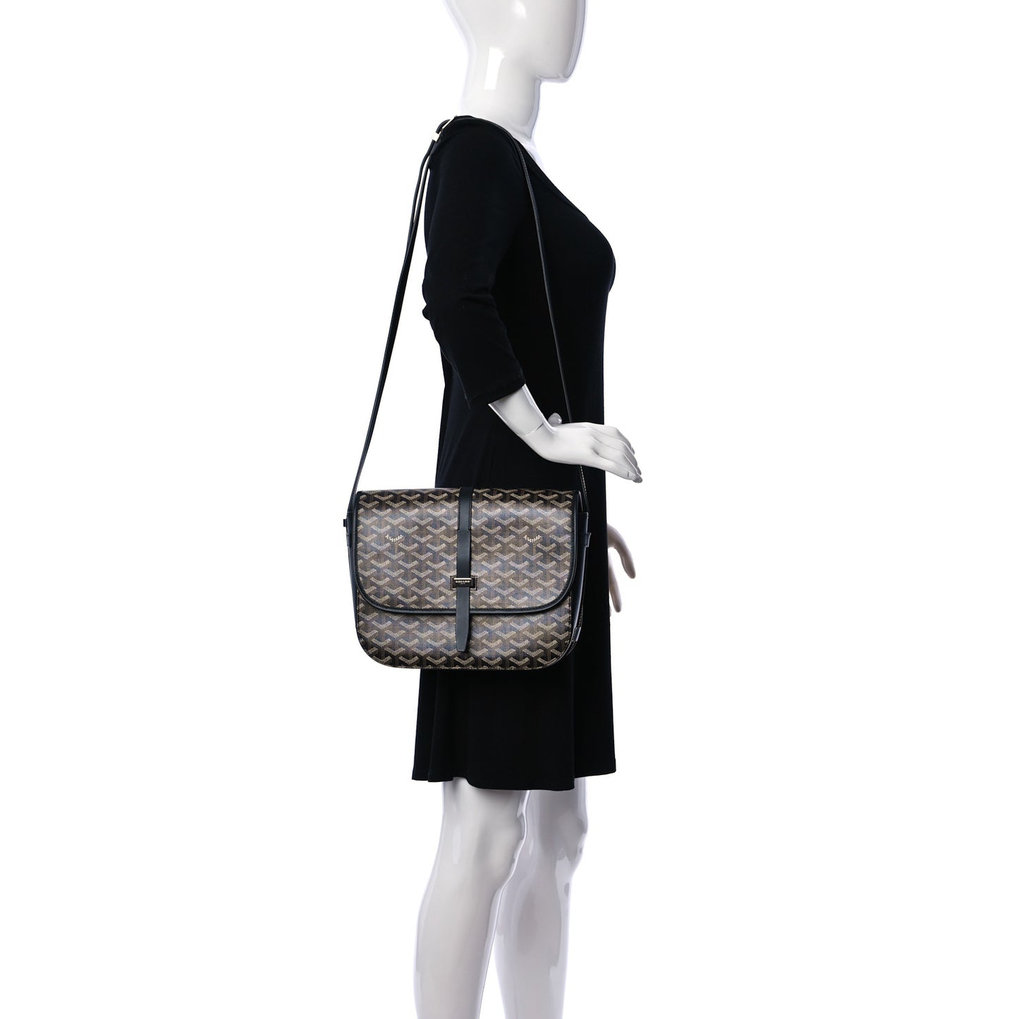 Goyardine Belvedere II MM Messenger Bag Black