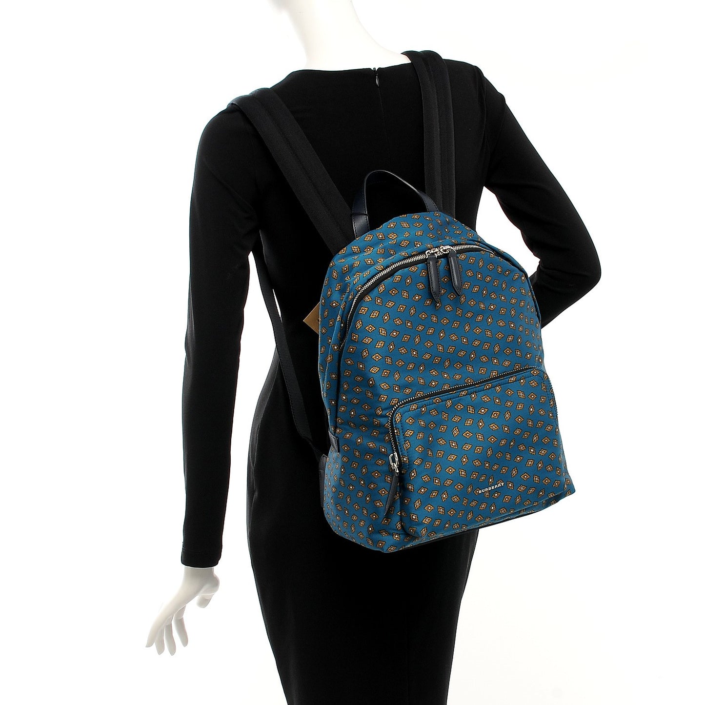 Nylon Tie Print Abbeydale Simple Backpack Dark Teal