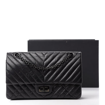 Chanel Aged Calfskin Chevron Quilted 2.55 Reissue 225 Flap So Black 15 of 15