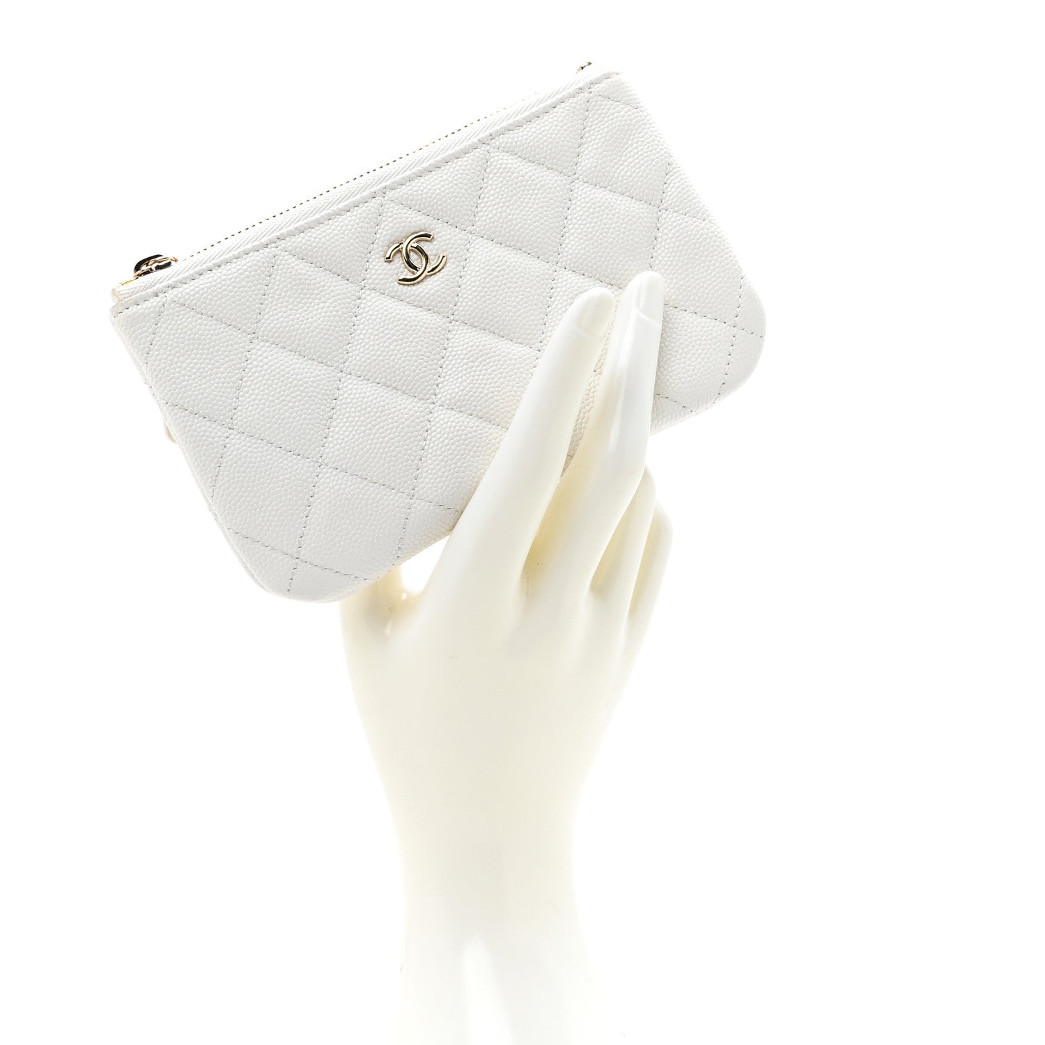 Chanel Caviar Quilted Small Pouch White 2 of 7