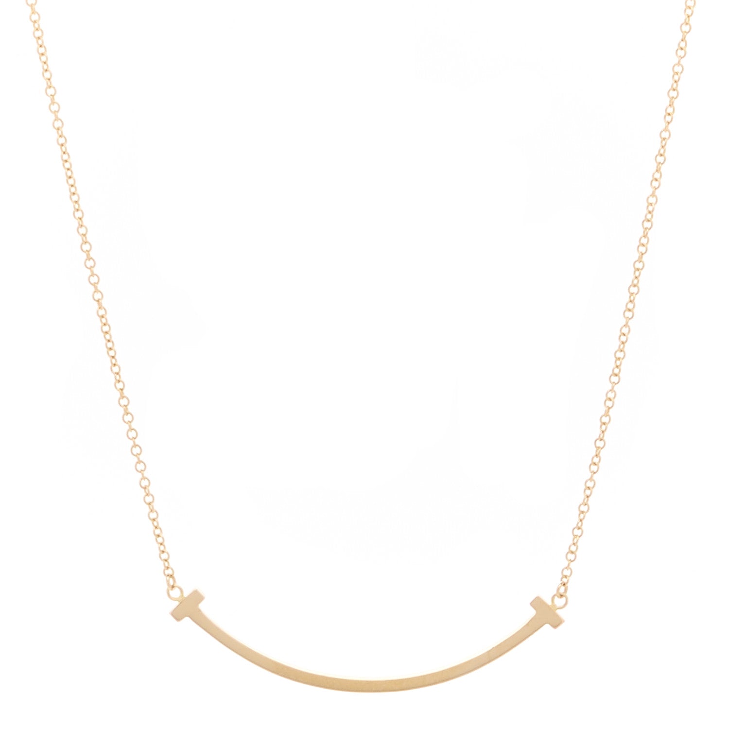 Tiffany 18K Rose Gold Small T Smile Pendant Necklace 3 of 7