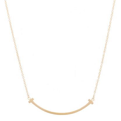Tiffany 18K Rose Gold Small T Smile Pendant Necklace 3 of 7