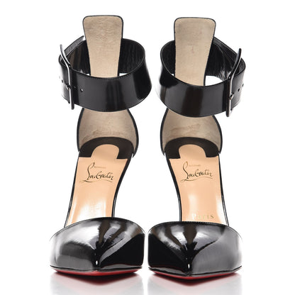 Christian Louboutin Patent Vinyl Harler 100 Ankle Strap Pumps 39 Black 3 of 8