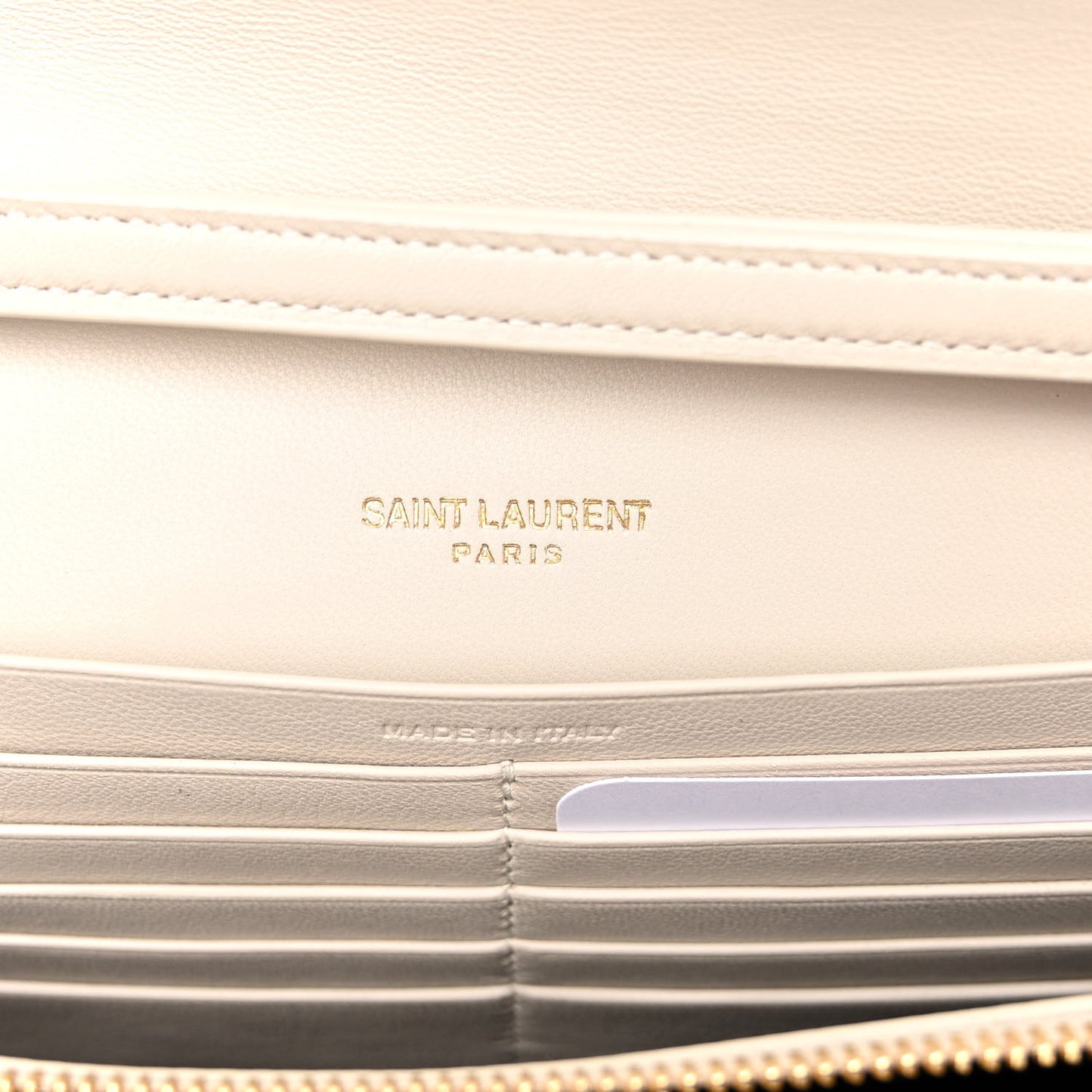 Lambskin Carre Quilted Cassandre Chain Wallet Blanc Vintage
