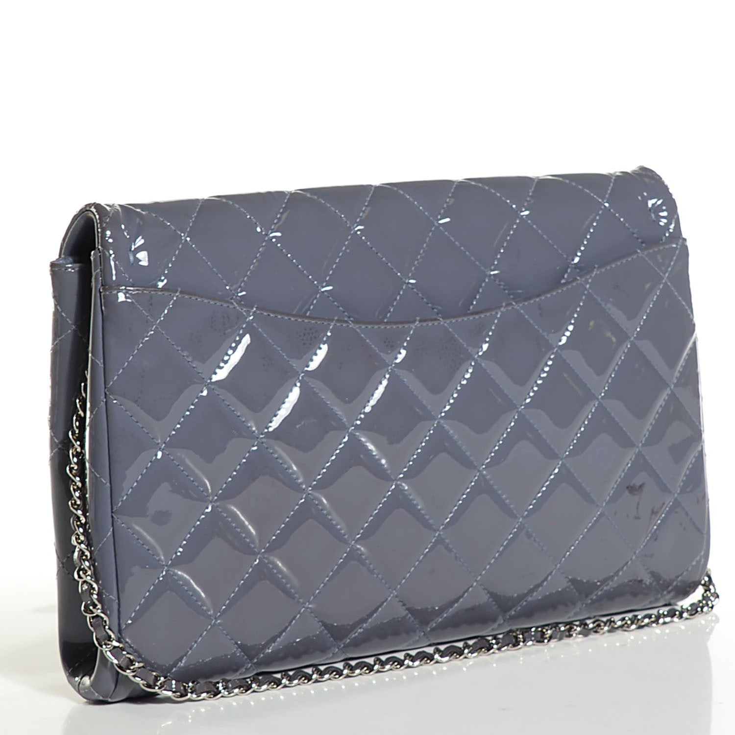 Chanel Patent Quilted Clutch with Chain Flap Lavender 3 of 8