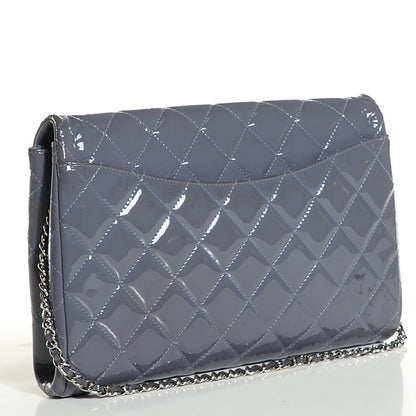 Chanel Patent Quilted Clutch with Chain Flap Lavender 3 of 8