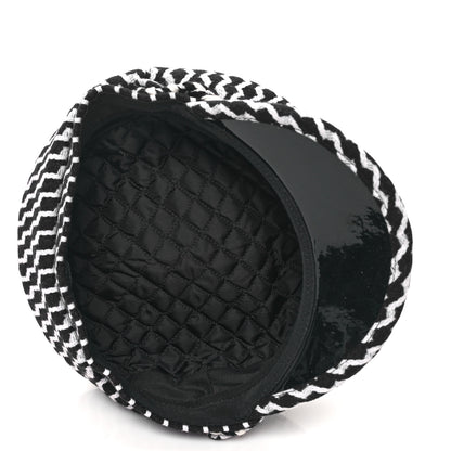 Chanel Wool PVC Paris Hamburg Sailor Cap Hat M Black White 6 of 8