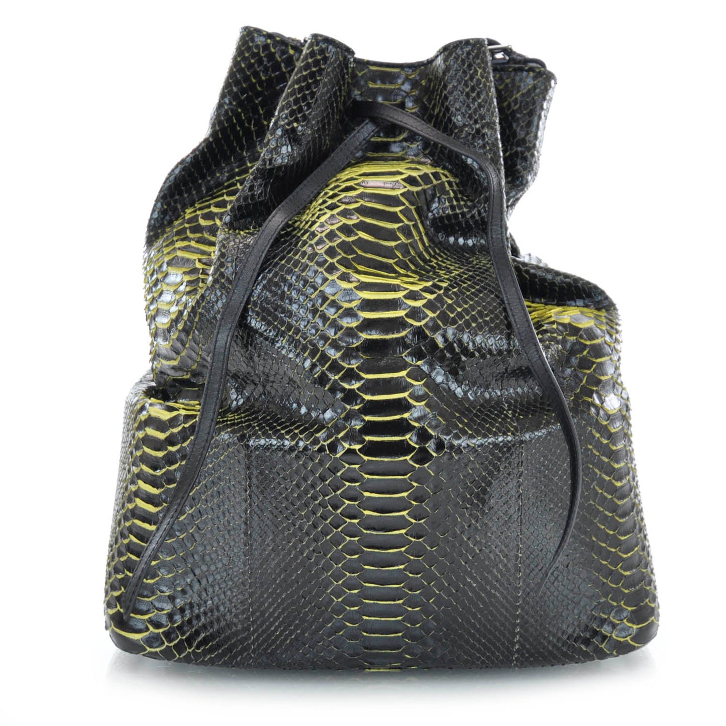 Python Large Seau Drawstring Tote Black Yellow