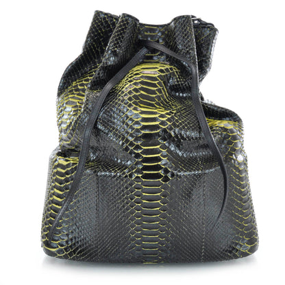 Celine Python Large Seau Drawstring Tote Black Yellow 1 of 6