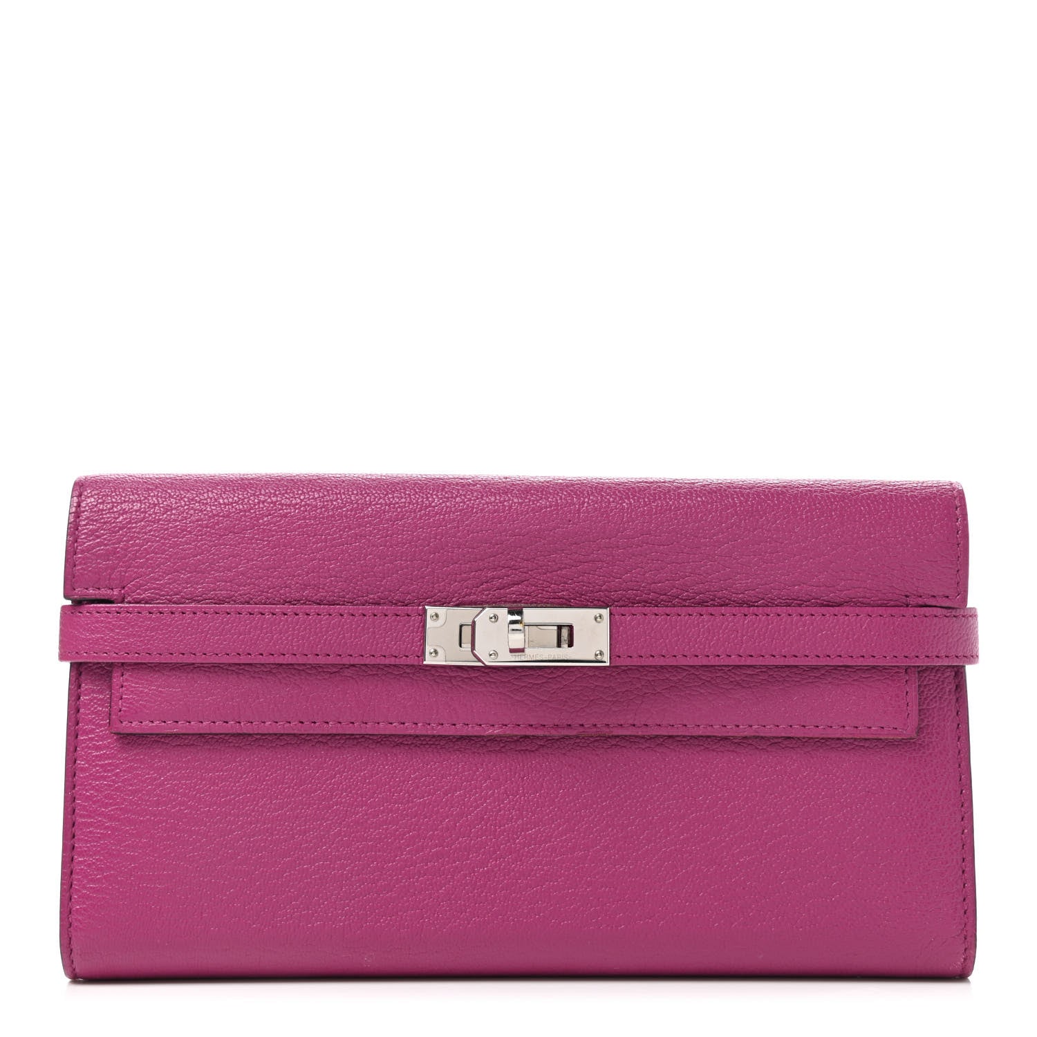 Hermes Chevre Mysore Kelly Longue Wallet Rose Pourpre 1 of 6