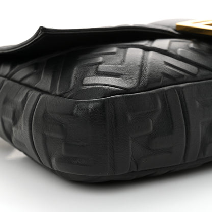 Fendi Nappa FF 1974 Embossed Large Baguette Black 8 of 12