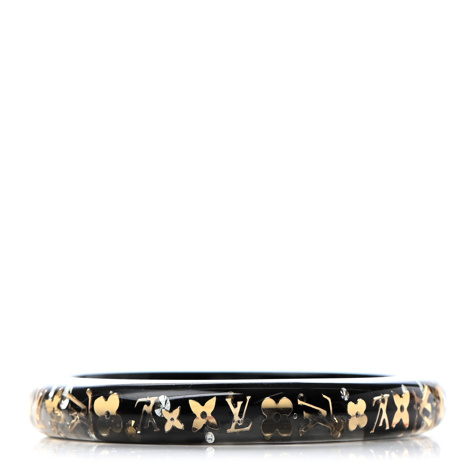 Louis Vuitton Resin Swarovski Medium Inclusion Bracelet PM Black 1 of 4