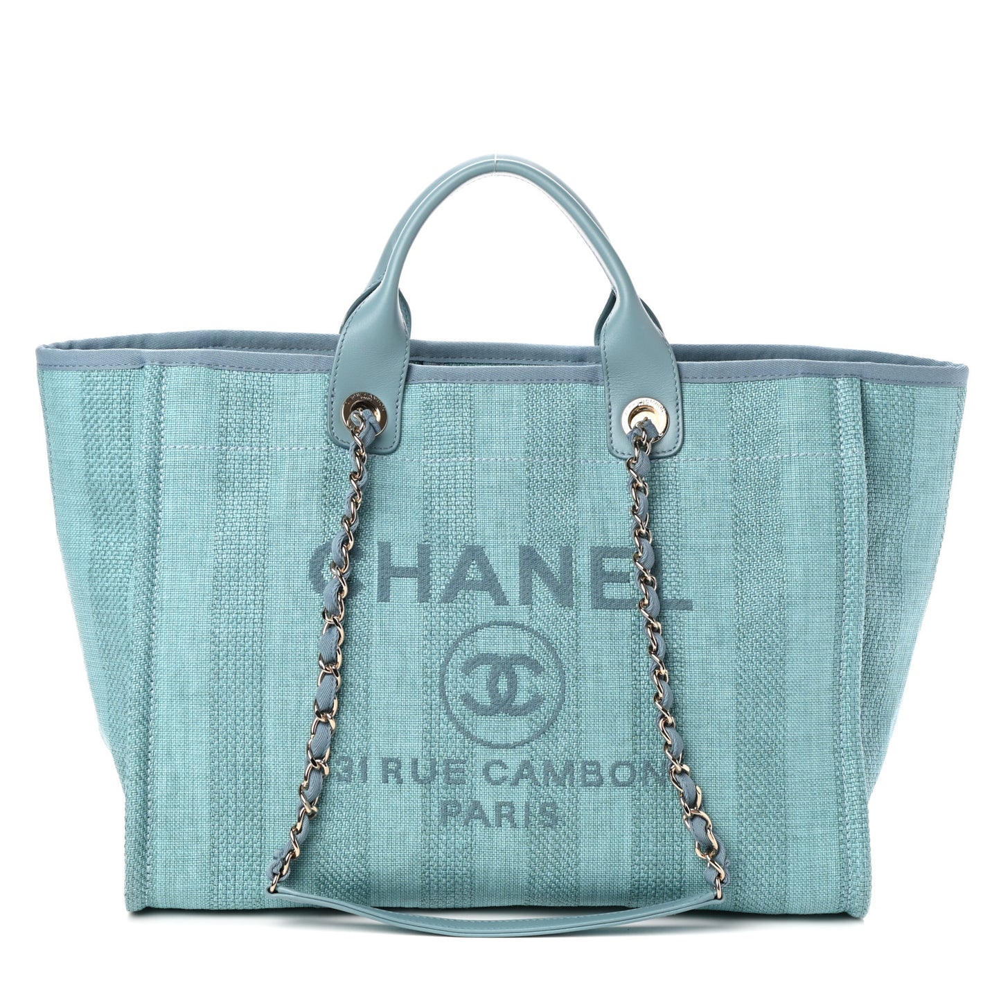 Mixed Fibers Striped Medium Deauville Tote Blue