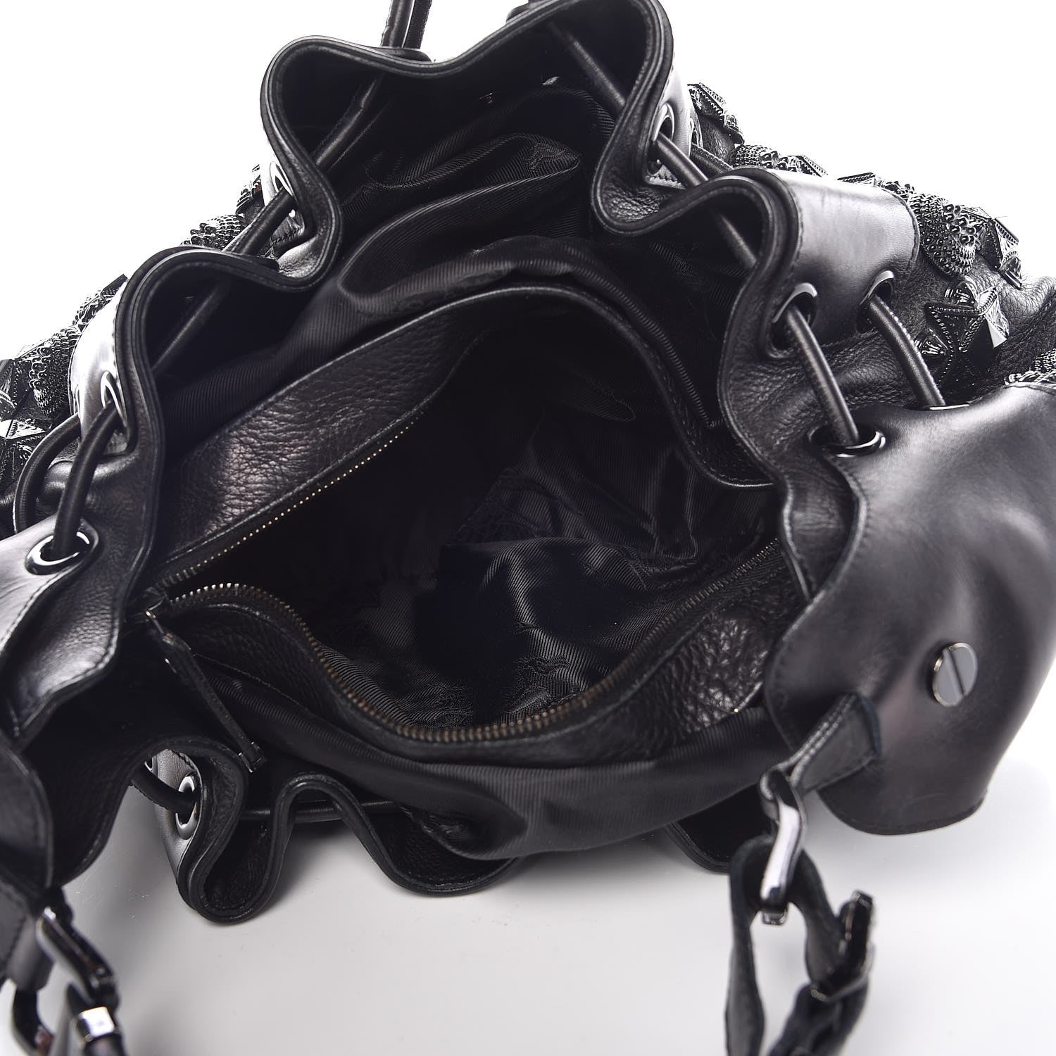 Burberry Calfskin Mason Warrior Studded Hobo Black 5 of 13