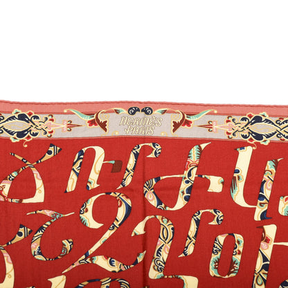 Hermes Cashmere Silk Lettres D'Erevan Shawl 140 2 of 4