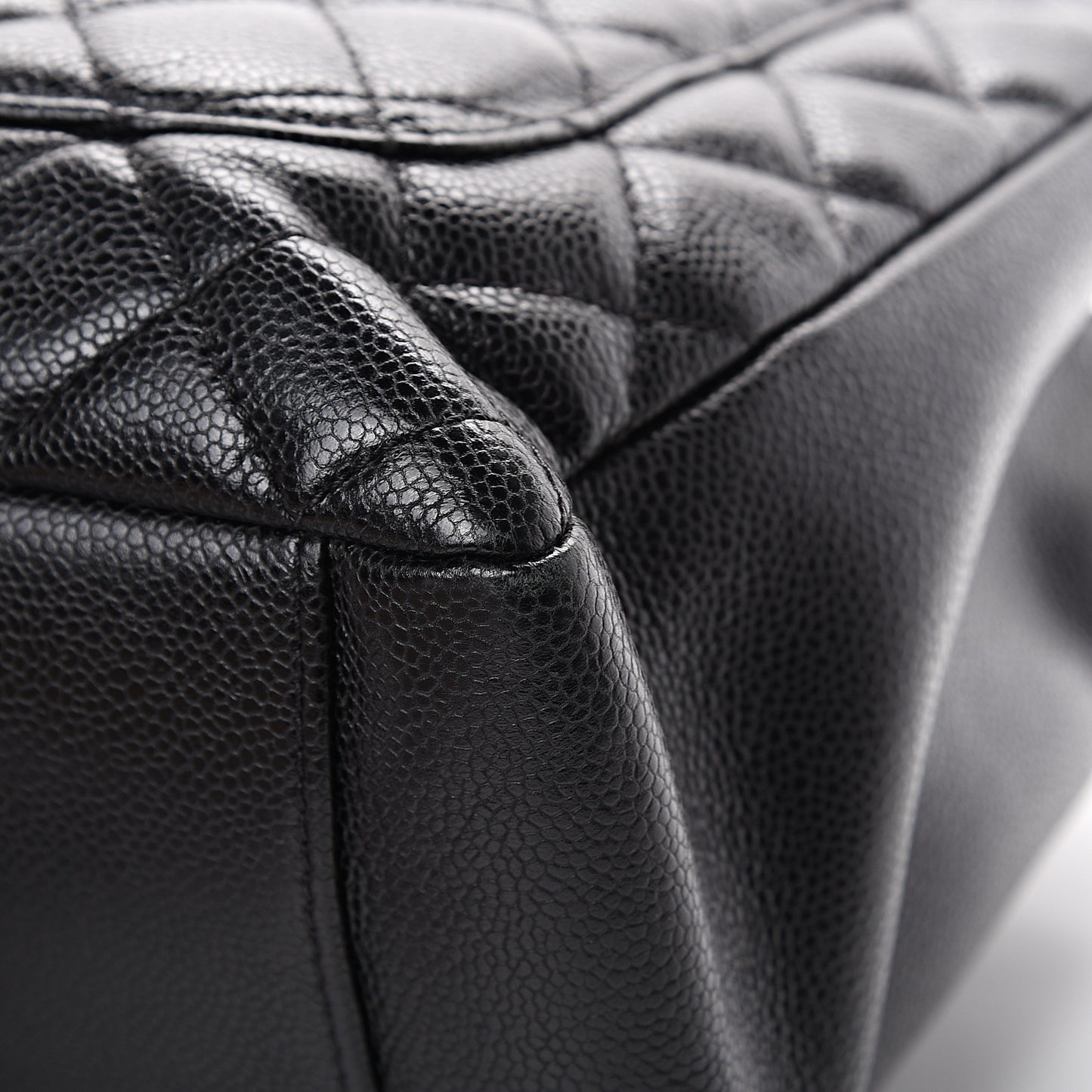 Caviar Quilted Grand Shopping Tote GST Black