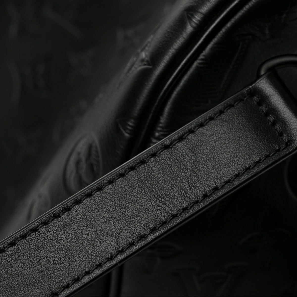Calfskin Shadow Monogram Keepall Bandouliere 50 Black