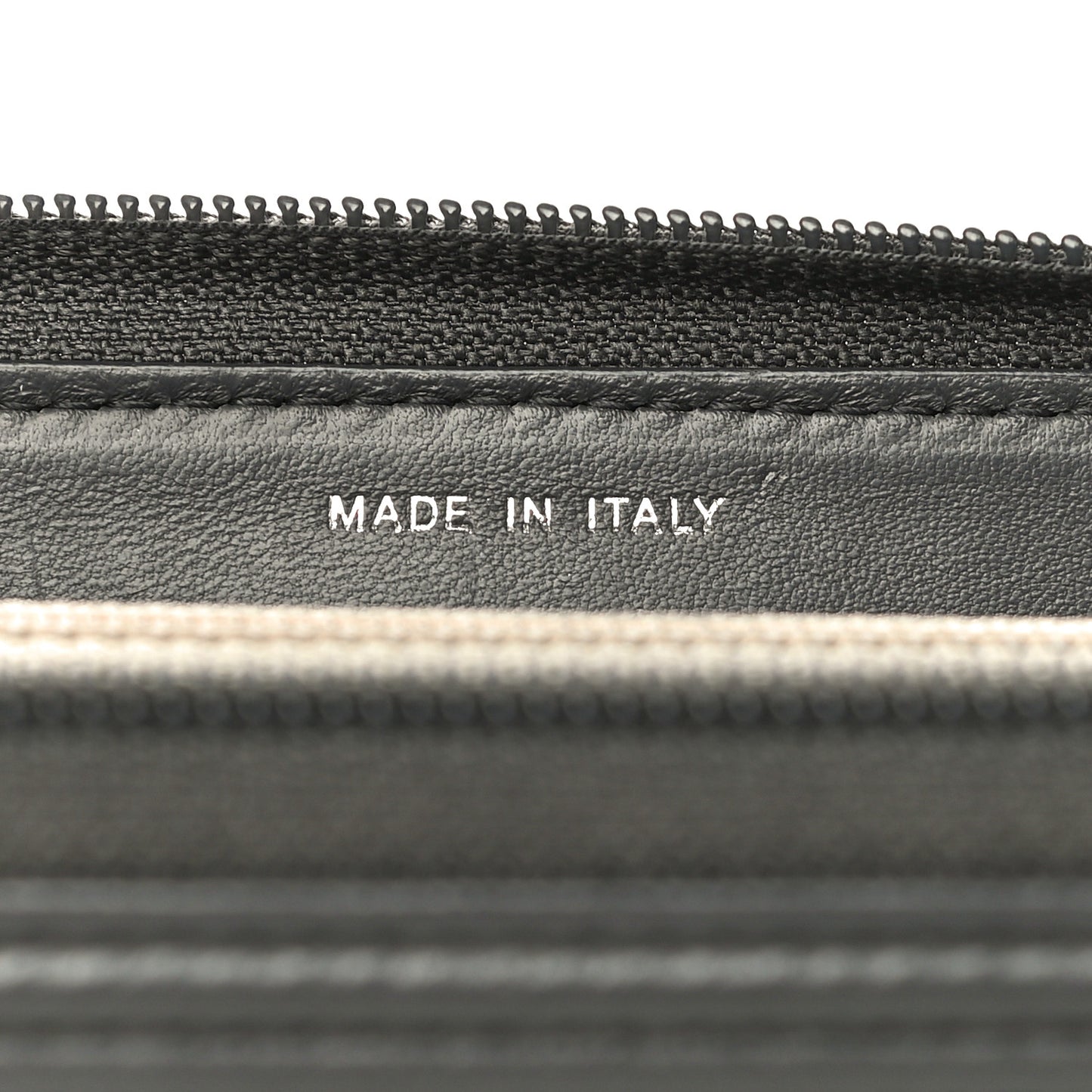 Lambskin Quilted Boy Zip Around Wallet Dark Grey