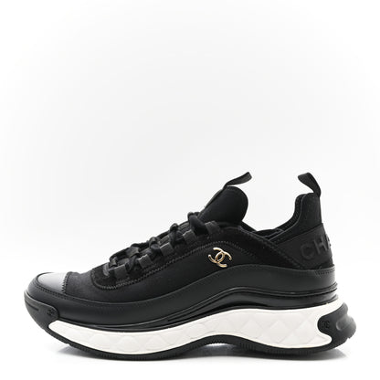 Chanel Velvet Calfskin Mixed Fibers CC Sneakers 39 Black 1 of 9