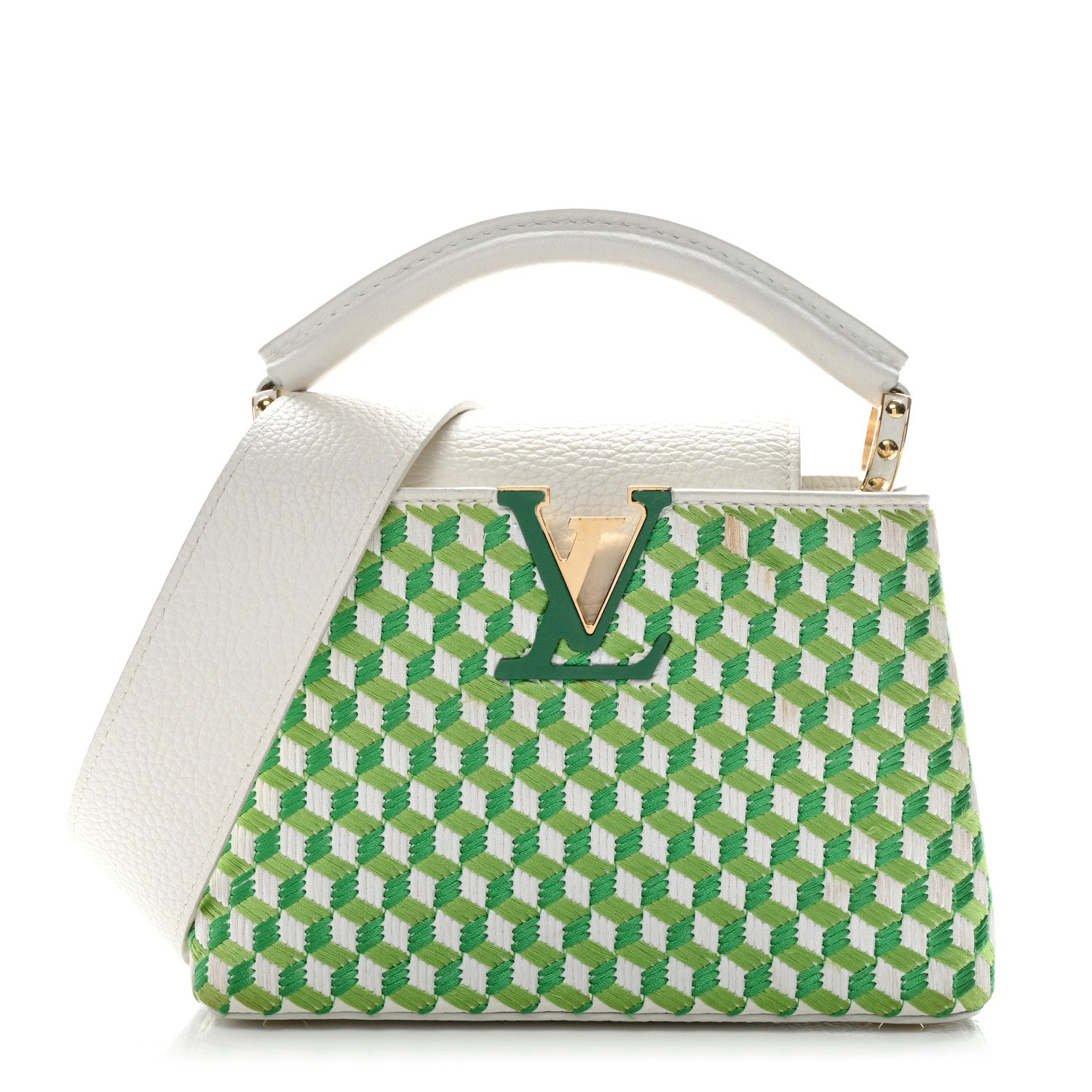 Louis Vuitton Taurillon Braided Capucines Mini Vert 1 of 11