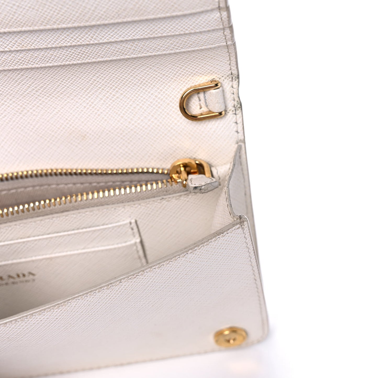 Saffiano Shine Monochrome Mini Flap Crossbody Wristlet Bag Bianco